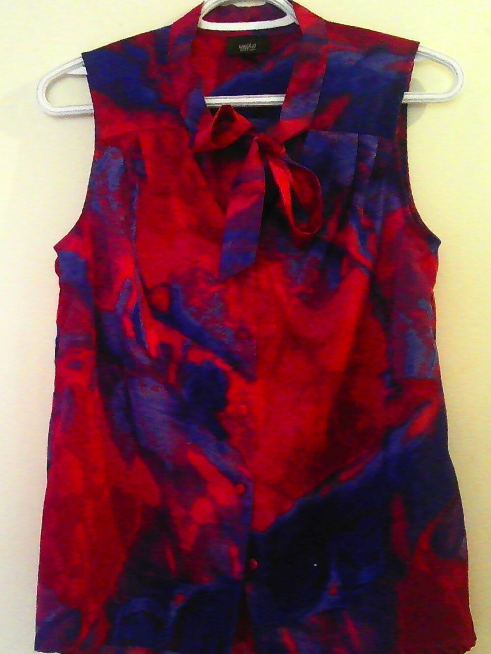 Sleveless Shirt/Blouse TopTank Fushia And Blue Size S